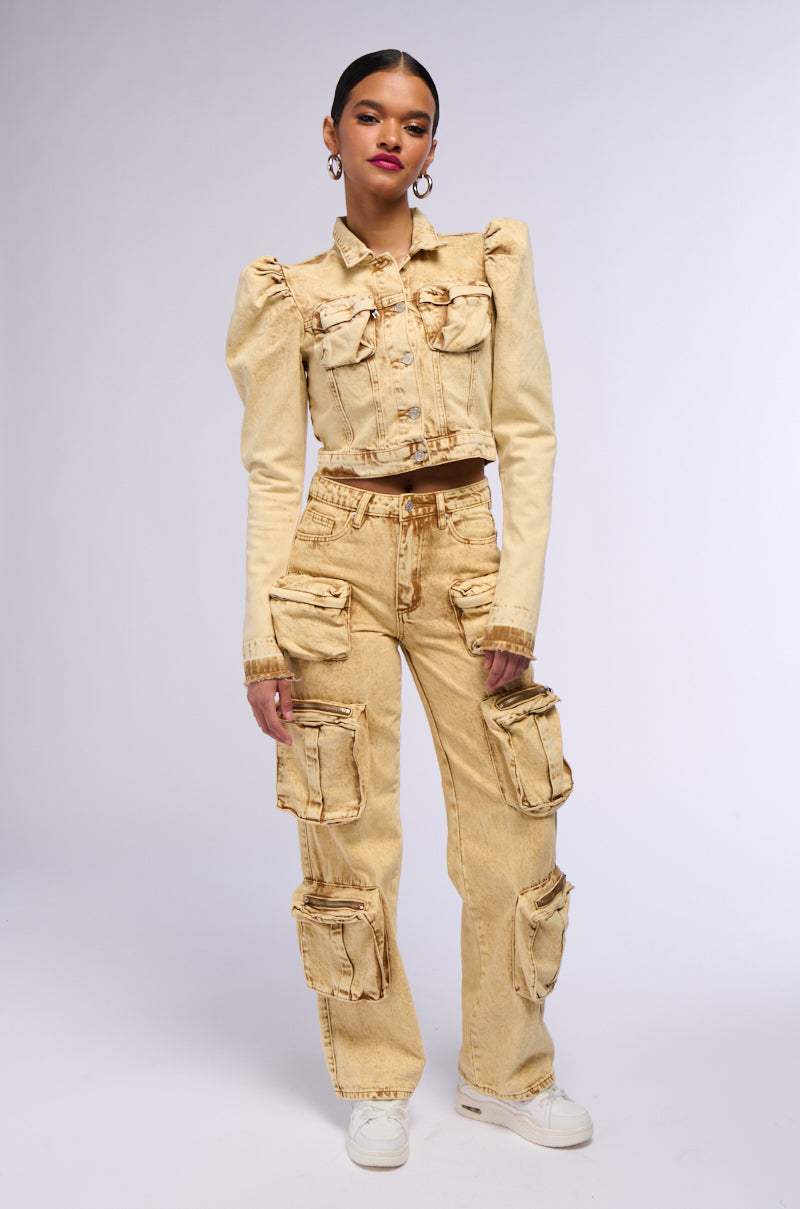 VALERIE MINERAL WASH CARGO PANT