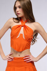 VIOLET GIRL CUT OUT HALTER TOP