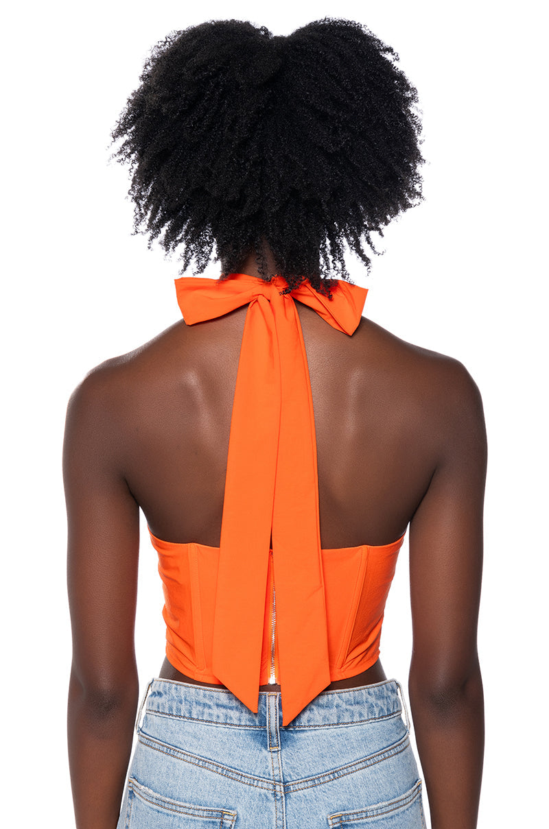 VIOLET GIRL CUT OUT HALTER TOP