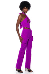 VIOLET HIGH WAIST CARGO PANT