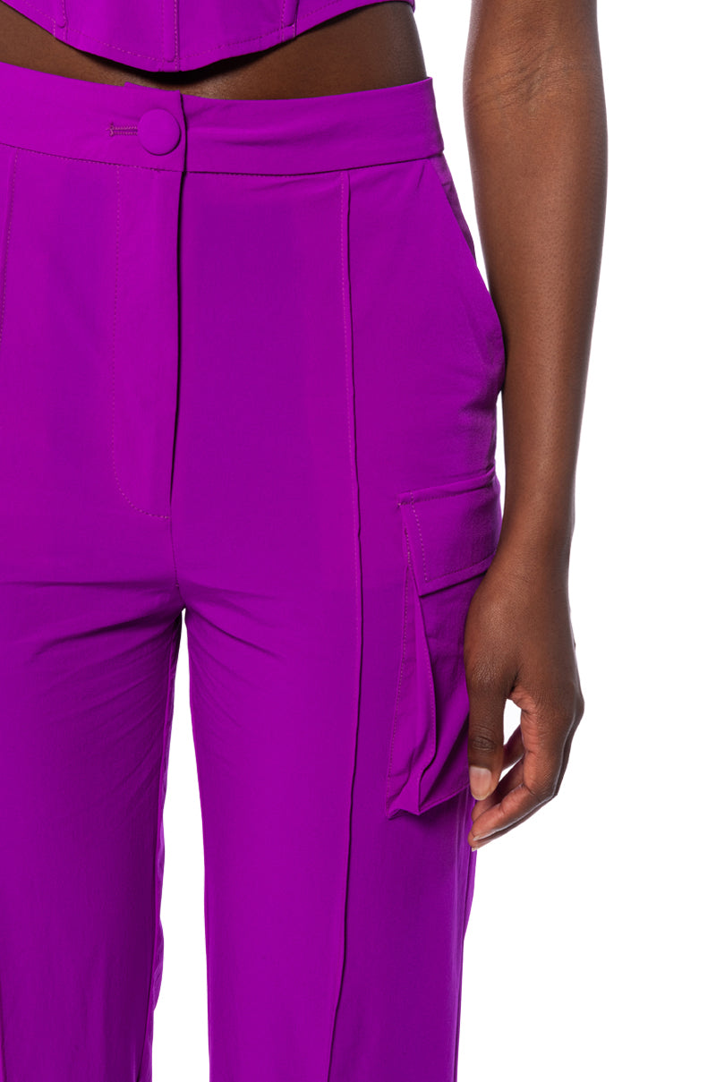 VIOLET HIGH WAIST CARGO PANT
