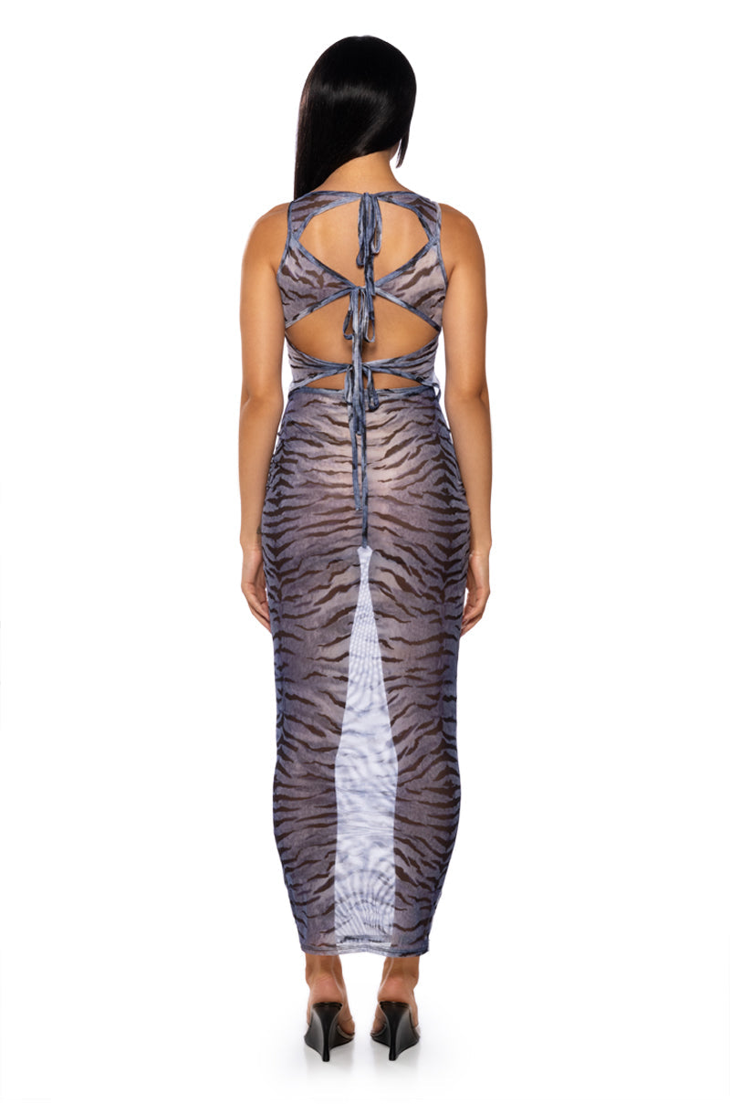 VISUALIZE ME MESH MAXI DRESS