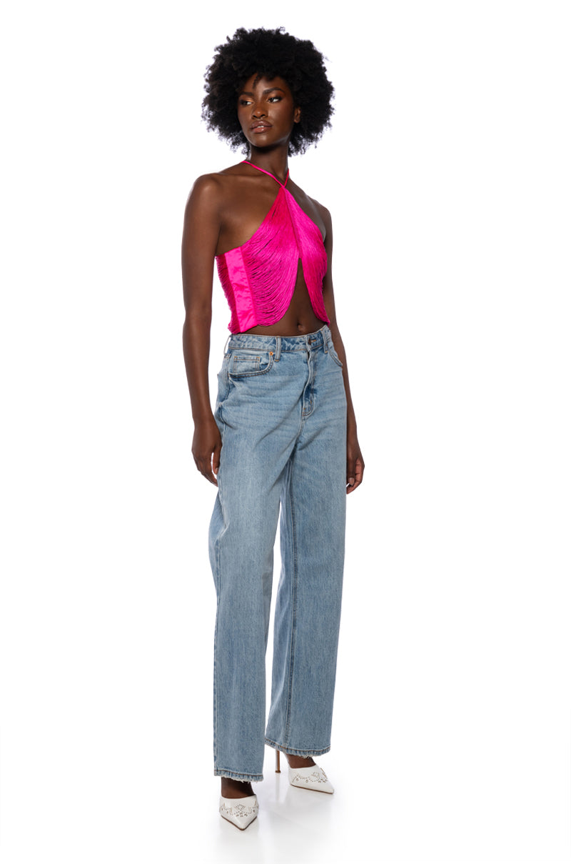 VIVIANNE FRINGE DETAIL CROP TOP