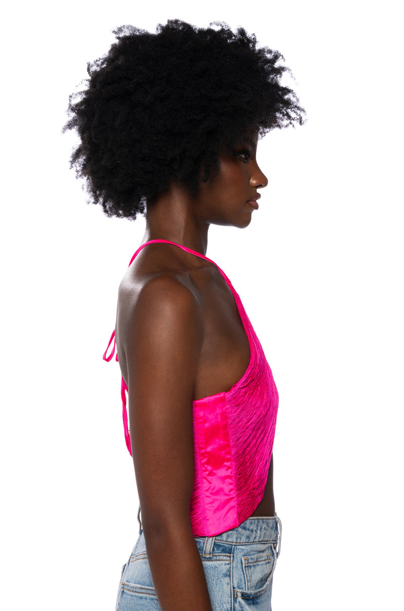 VIVIANNE FRINGE DETAIL CROP TOP