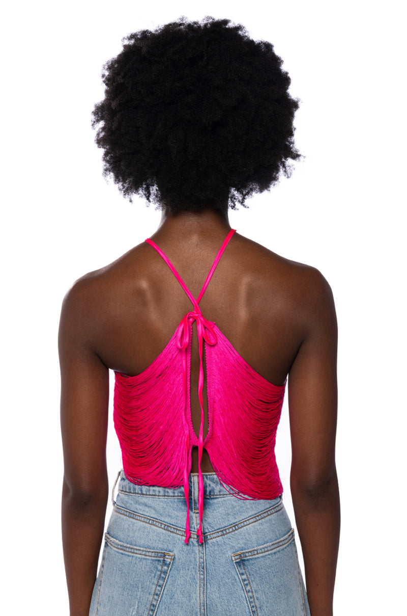 VIVIANNE FRINGE DETAIL CROP TOP