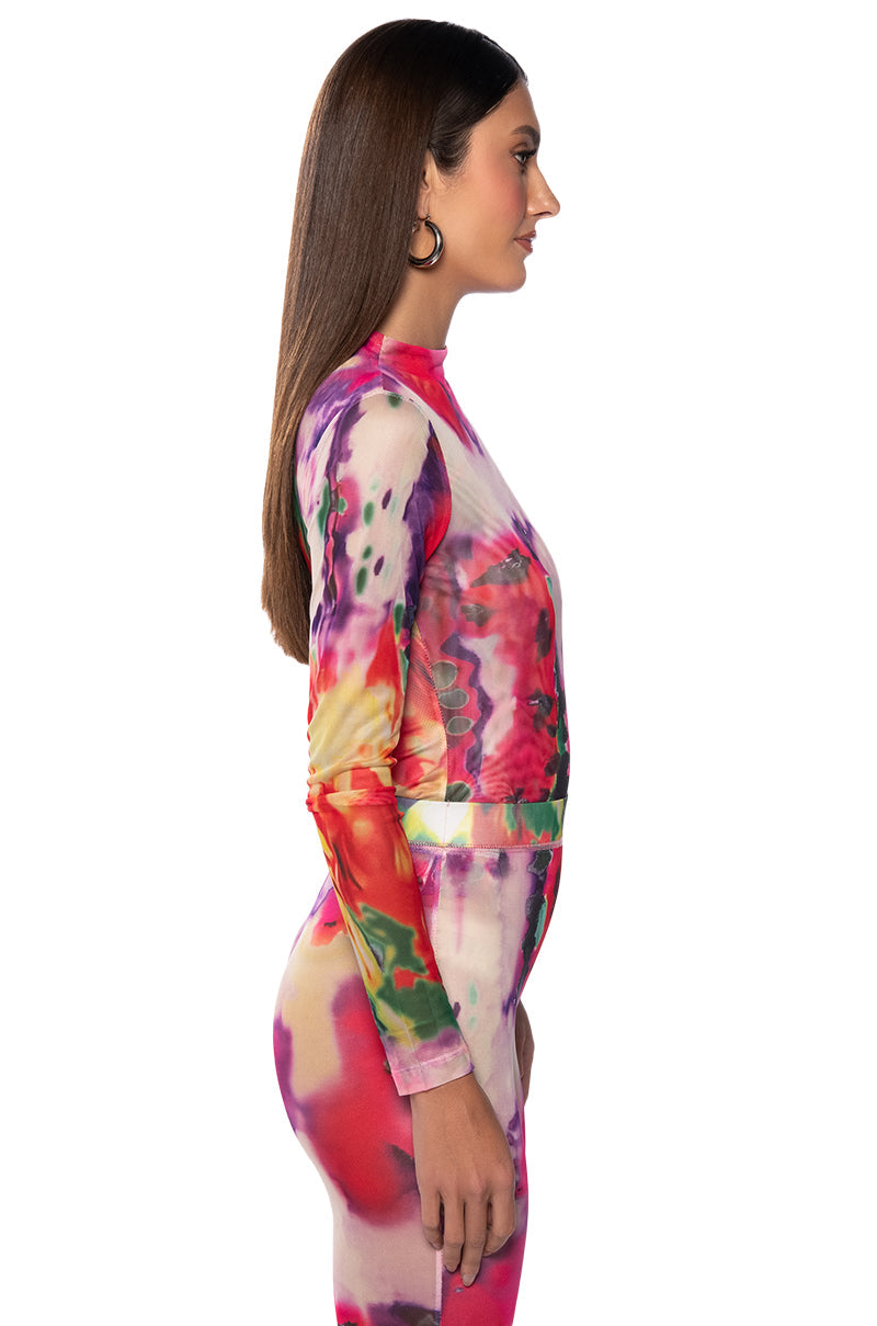 WHAT IS THE SCOOP MESH MOCKNECK BODYSUIT