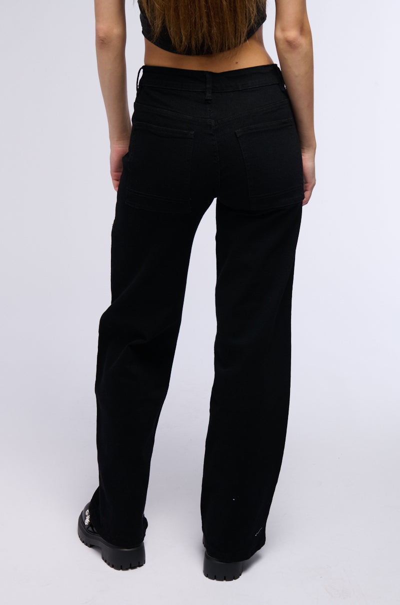 WILLOW RHINESTONE DETAIL WIDE LEG JEAN