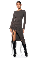 WINSTON SIDE CINCH MINERAL WASH MIDI DRESS