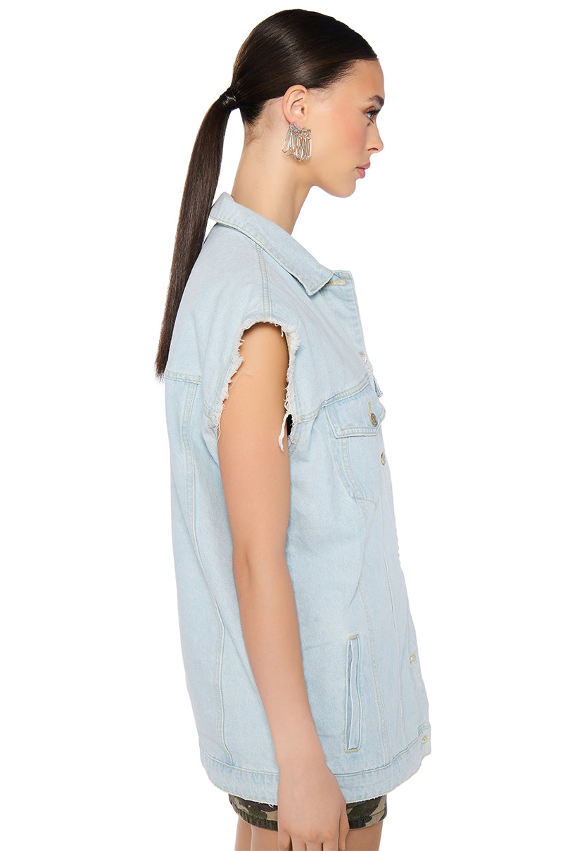 WRENLY OVERSIZED DENIM VEST