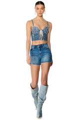YOUR FAVORITE WHISKERED DENIM SHORT