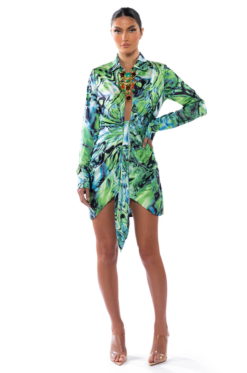 YOURS TRULY LONG SLEEVE MINI DRESS