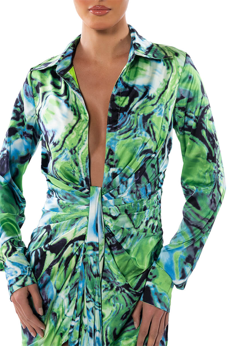 YOURS TRULY LONG SLEEVE MINI DRESS