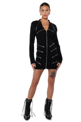 ZIP ME UP KNIT MINI DRESS